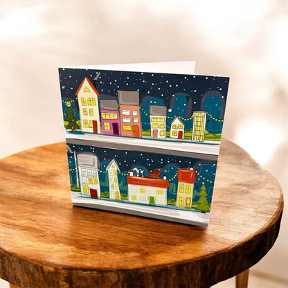 Festive Houses Sprocket Christmas Card - Sarah Westwood - Just Makers Sarah Westwood Illustrator