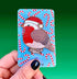 Festive Robin Wooden Brooch - Rat Bean Kat_Just Makers
