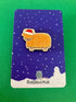 Festive Wooden Highland Cow Pin Badge - Rat Bean Kat_Just Makers