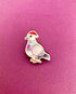 Festive Wooden Pigeon Pin Badge - Rat Bean Kat_Just Makers