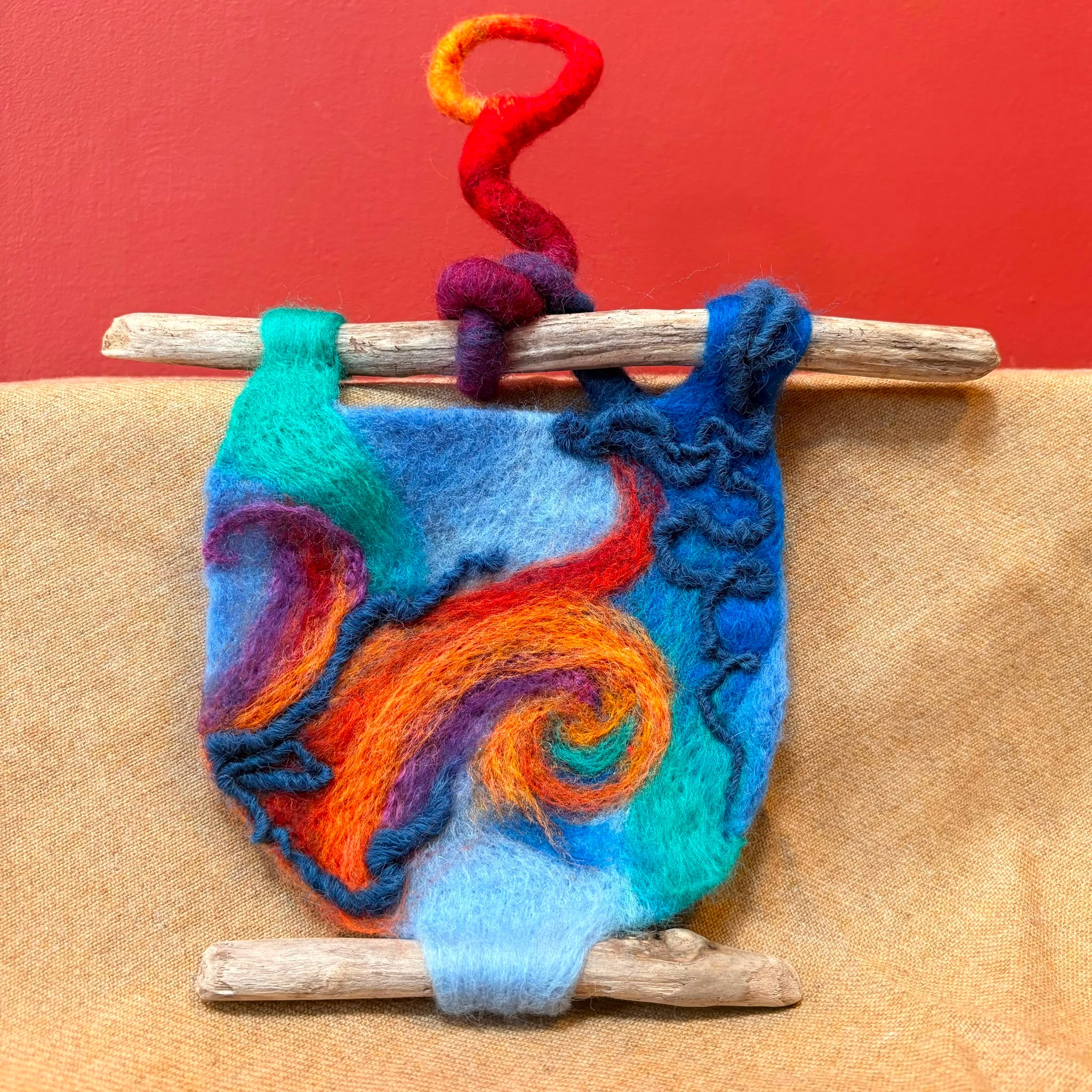 Fire River Needle Felted Wall Art - Felts by Hannah_Just Makers