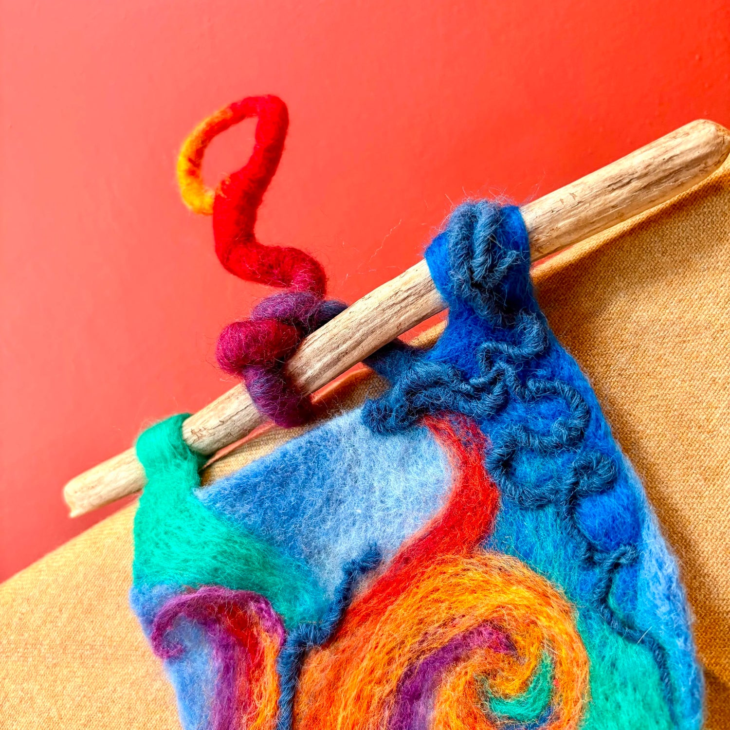 Fire River Needle Felted Wall Art - Felts by Hannah_Just Makers