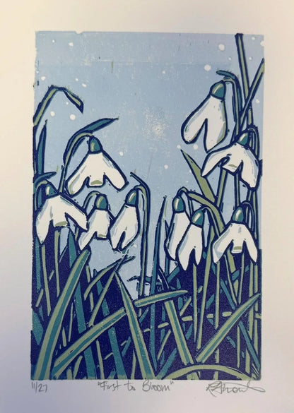 First to Bloom Framed Linocut - Rachel Knowles_Just Makers