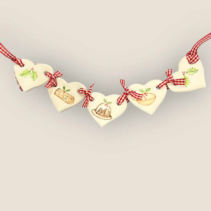Five Heart Christmas Garland - Jamali Annay Designs_Just Makers