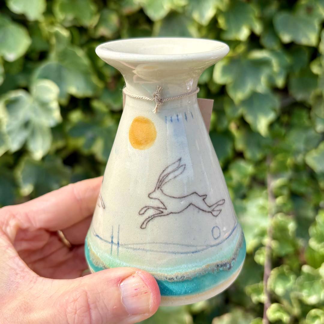 Flared Bud Vase - Hare - Lorna Gilbert - Just Makers Lorna Gilbert Ceramics