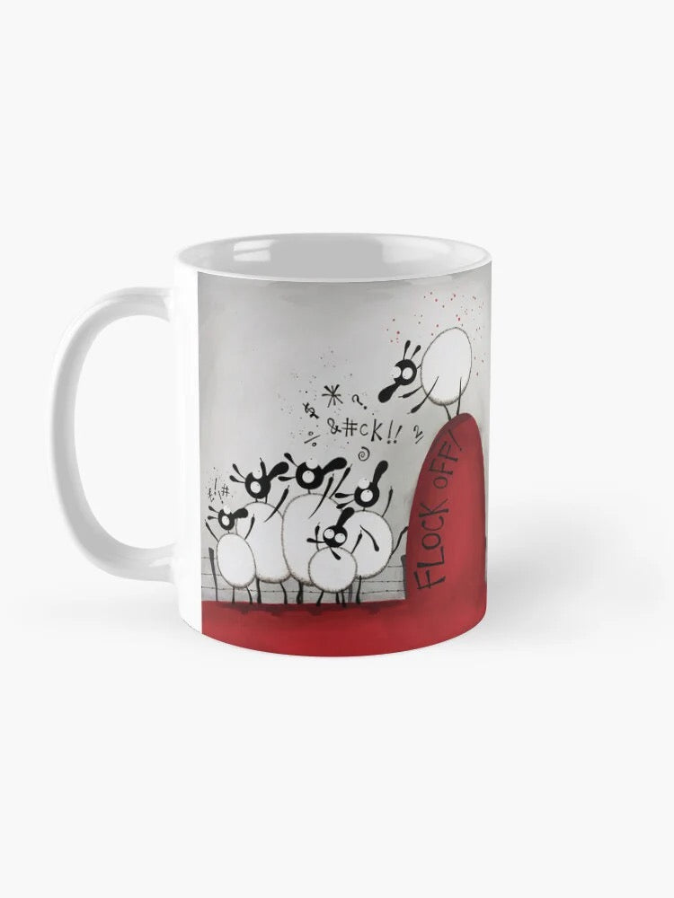 Flock Off! Ceramic Mug - Mervyn Tay Art_Just Makers