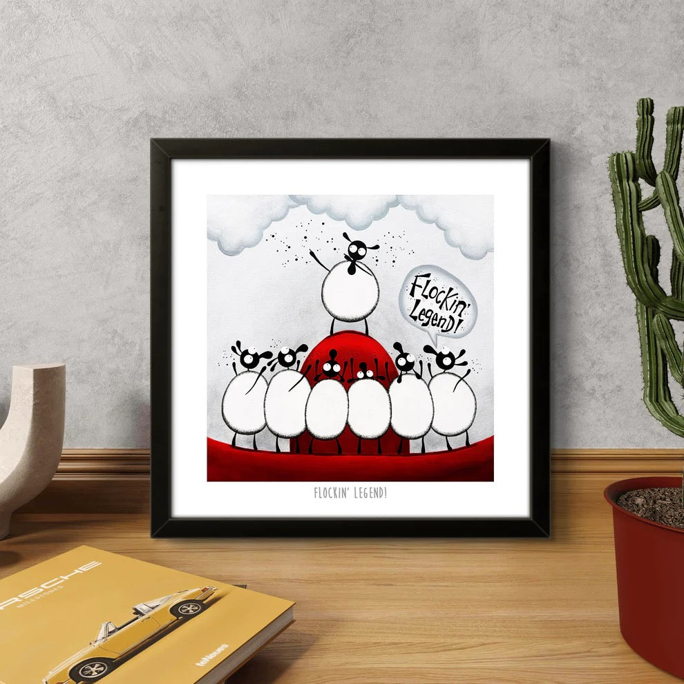 Flockin Legend 10&quot; Print Framed - Mervyn Tay Art_Just Makers