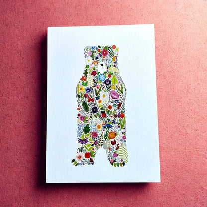 Floral Bear Print - Rat Bean Kat_Just Makers