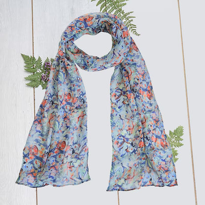 Flower Field Chiffon Silk Scarf - Pattern Passion_Just Makers