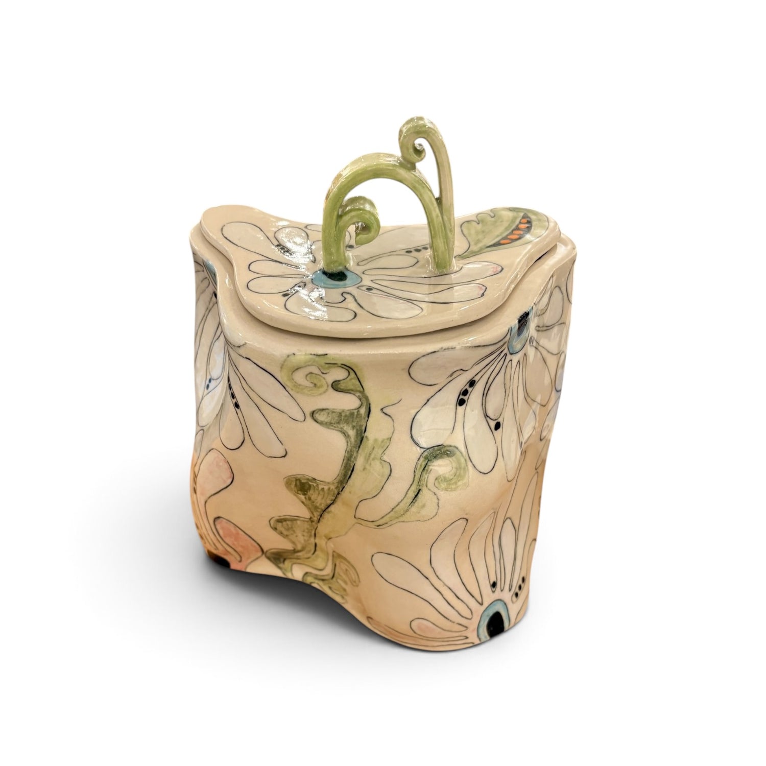 Flower Power Lidded Jar - Kissed Frog Ceramics_Just Makers