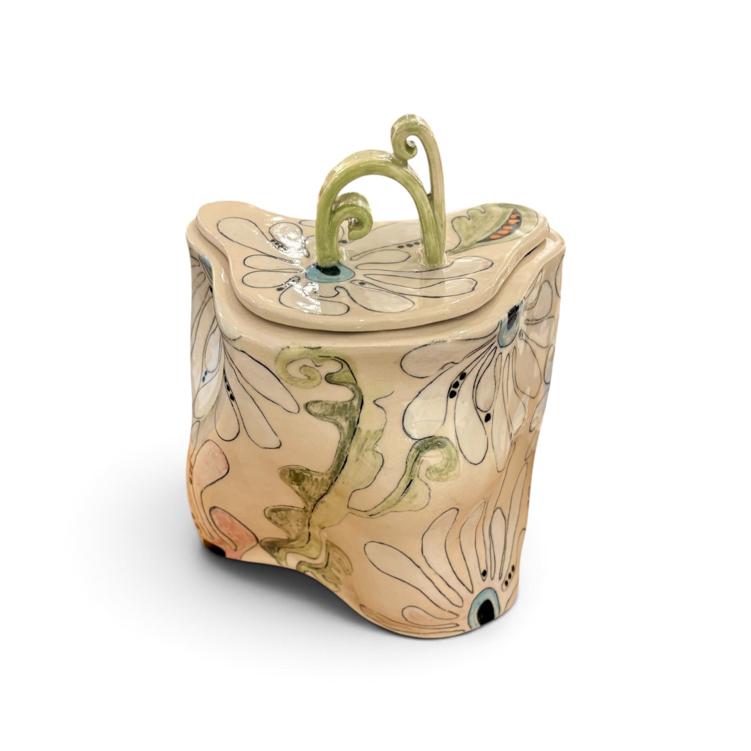 Flower Power Lidded Jar - Kissed Frog Ceramics_Just Makers