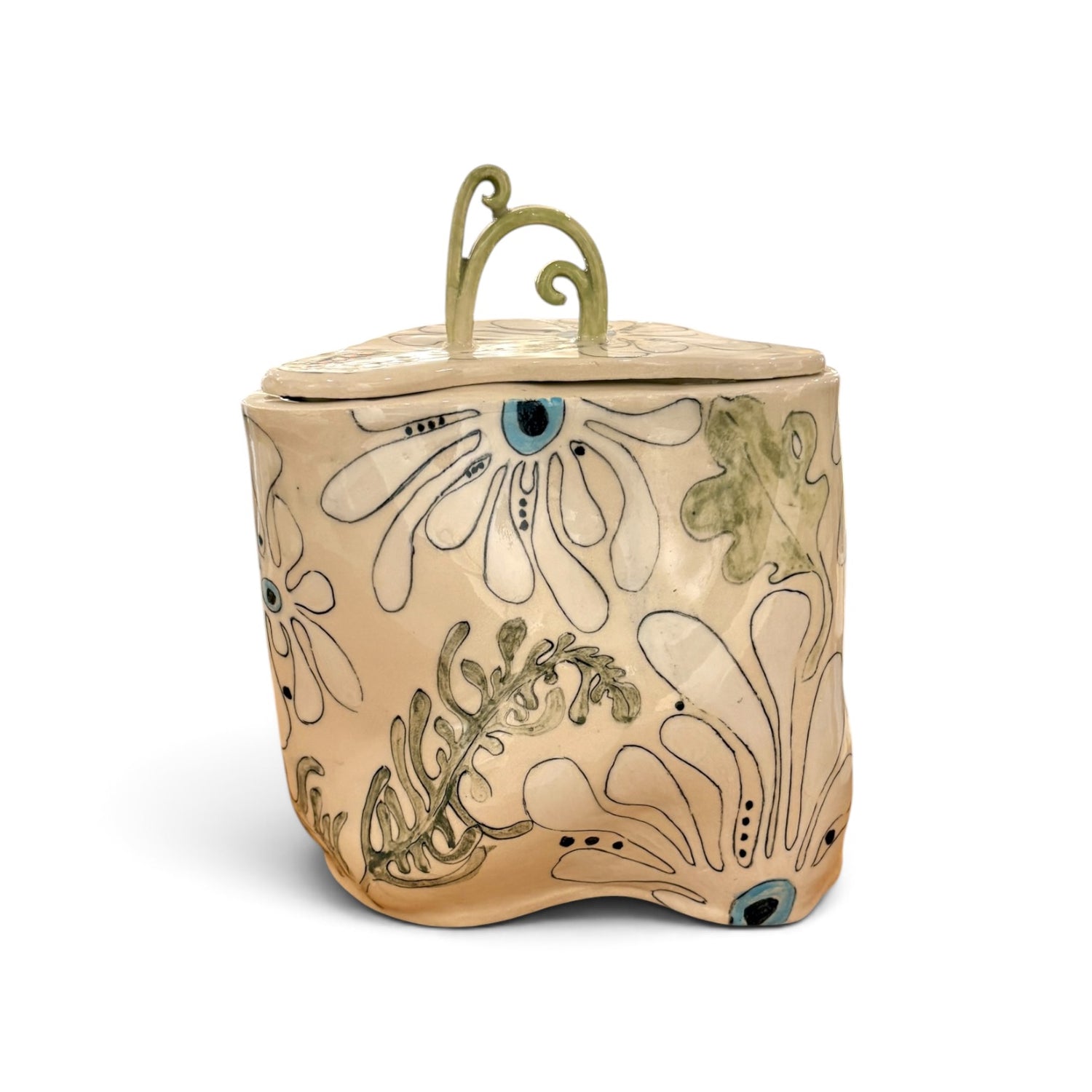 Flower Power Lidded Jar - Kissed Frog Ceramics_Just Makers