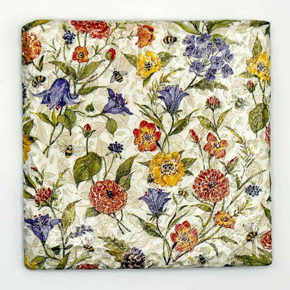 Flowers and Bees Coaster Slate - Sarah Tustin_Just Makers