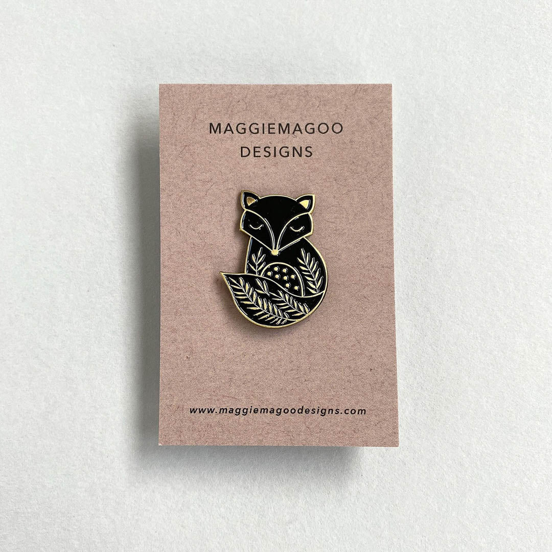 Fox enamel pin by Maggie Magoo Designs_Just Makers
