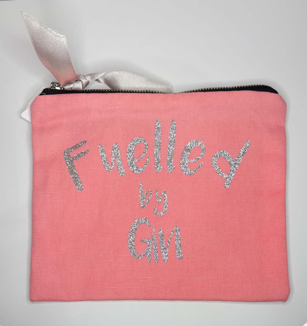 Fuelled by Gin Glitter Purse - Touchy Feely Textiles_Just Makers