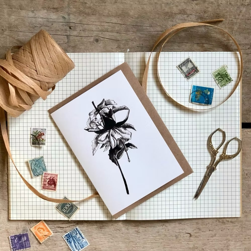 Fuschia Greeting Card - Little Snowdrop Designs_Just Makers