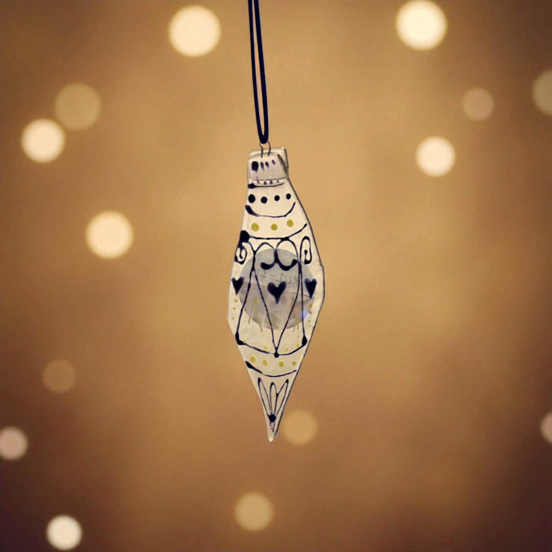 Fused Glass Christmas Ornament Decoration - Redcurrant Glass_just makers