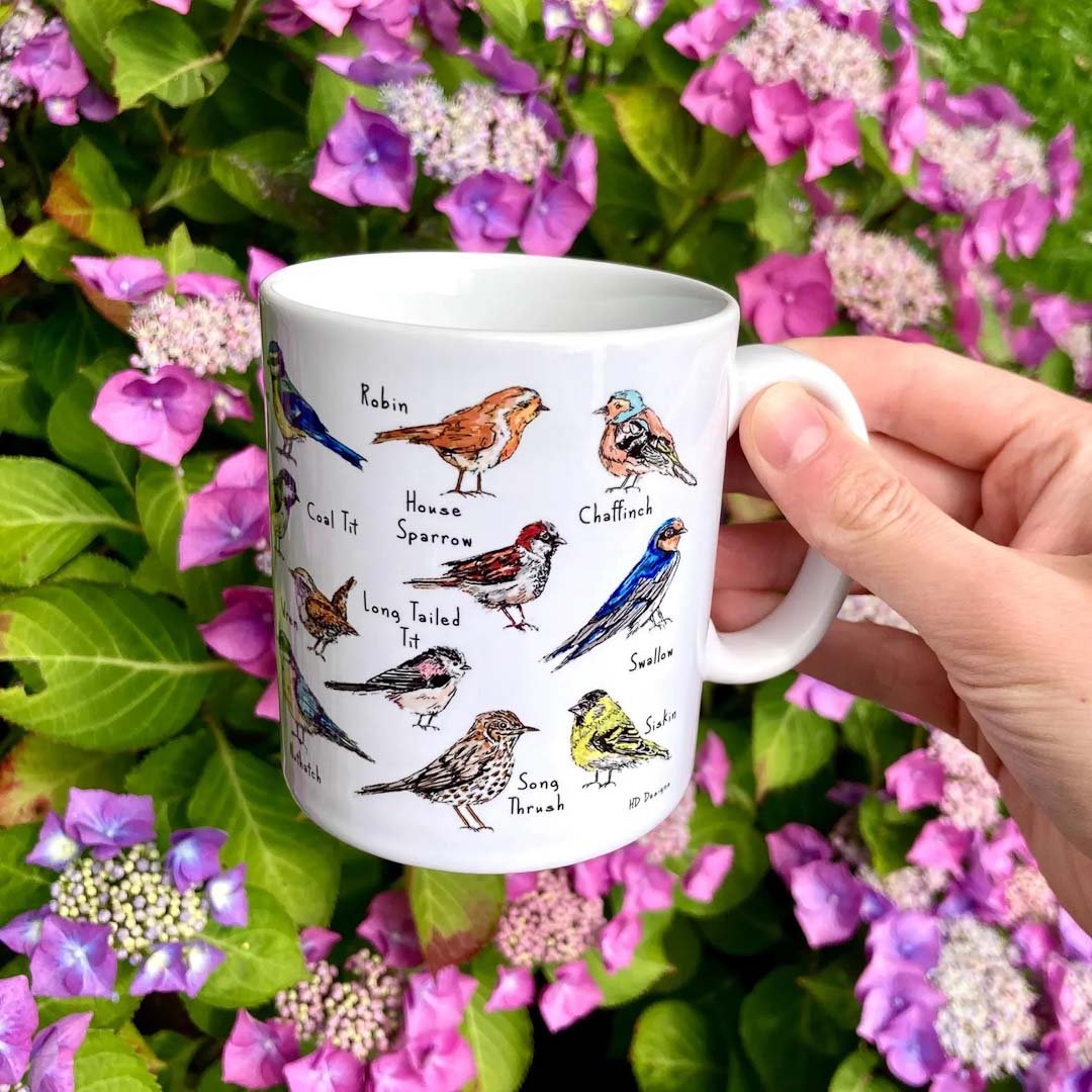 Garden Birds Ceramic Mug - HD Designs - Just Makers HD Designs