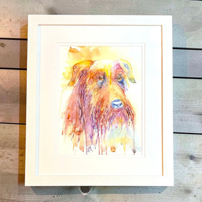 George the Dog Original Framed Watercolour - Sandie Turner_just makers