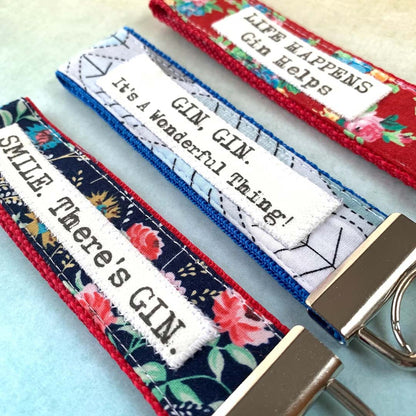 Gin Gin Wonderful Thing Fabric Key Ring - Touchy Feely Textiles_Just Makers