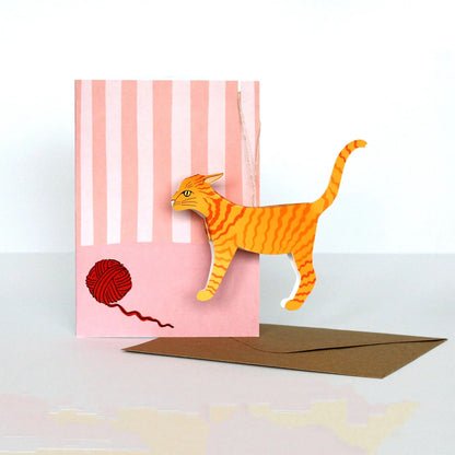 Ginger Cat Pop-Up 3D Card &amp; Decoration_Just Makers
