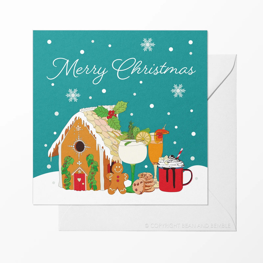 Gingerbread House Christmas Card - Bean and Bemble_Just Makers