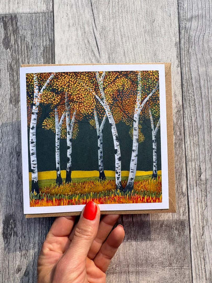 Glass Forest Square Greeting Card - Sarah Jane Nicholls - Just Makers Sarah Jane Nicholls