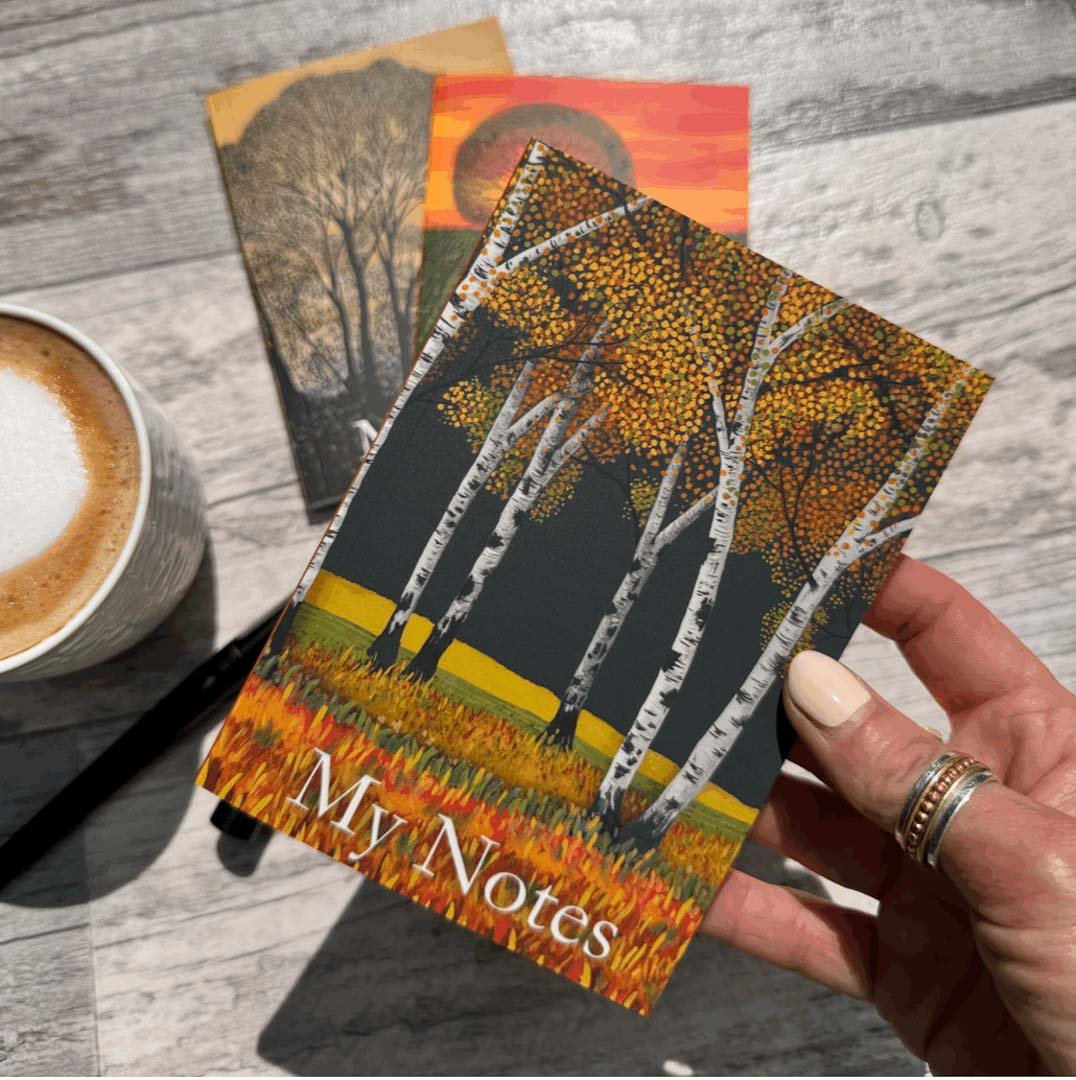 Set of Three Lined Notebooks Golden - Sarah Jane Nicholls - Just Makers Sarah Jane Nicholls