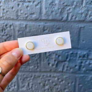 Gold Trim Circle Studs - CH Handmade_Just Makers