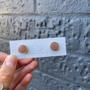 Gold Trim Circle Studs - CH Handmade_Just Makers