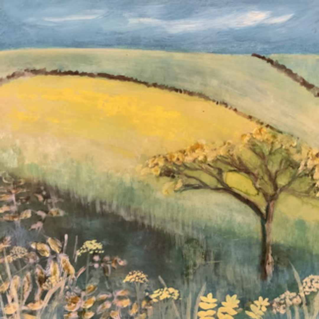 Golden Meadow Greeting Card - Gill Kirk_just Makers