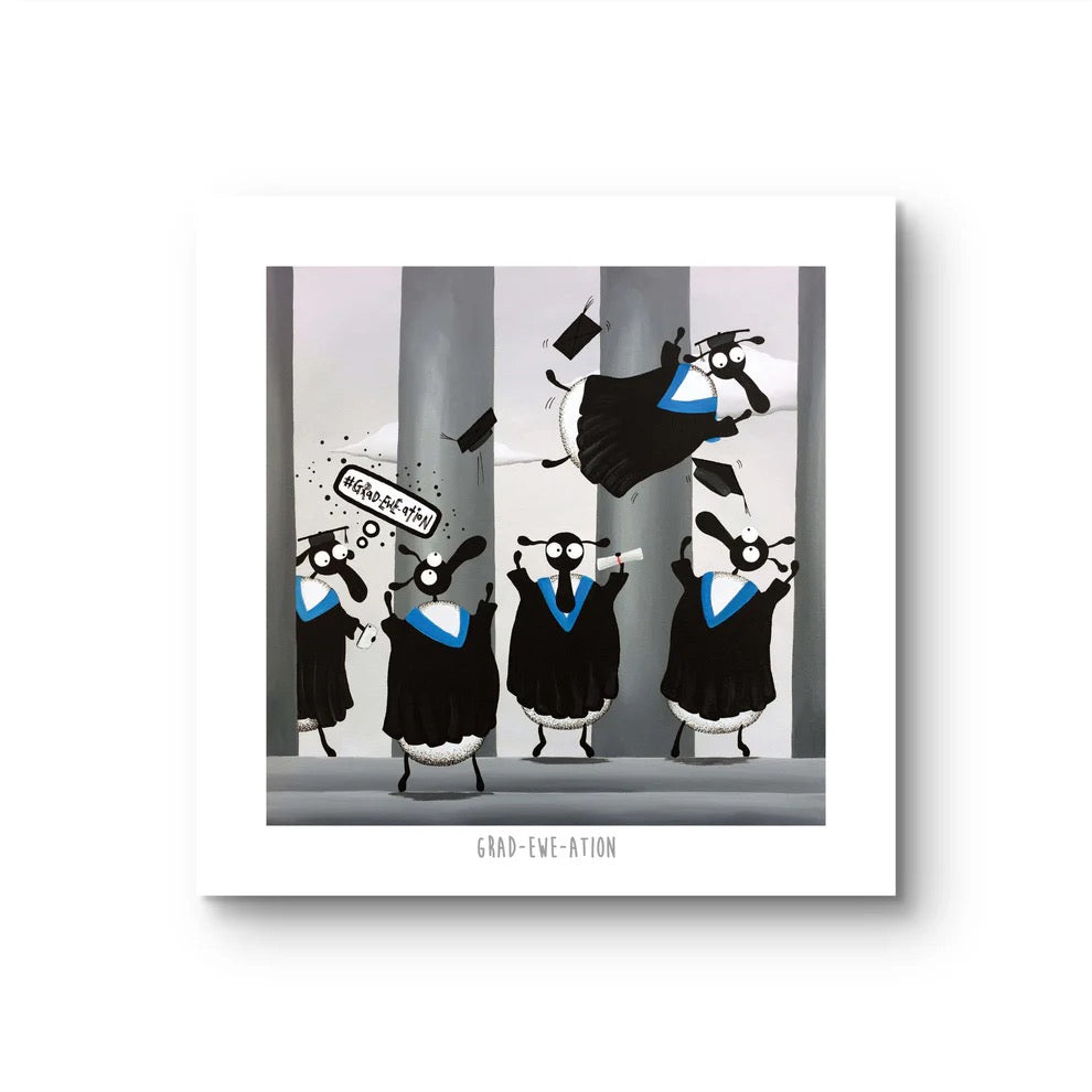 Grad-Ewe-Ation 10&quot; Print - Mervyn Tay Art_Just Makers