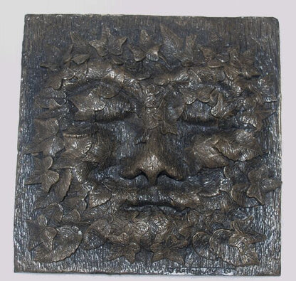 Green Man Large Square Plaque – John Rattenbury_Just Makers