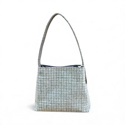 Grey 100% Wool Bucket Handbag - Amanda Scott_Just Makers