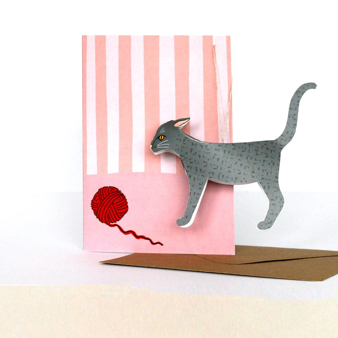 Grey Cat Pop-Up 3D Card &amp; Decoration_Just Makers