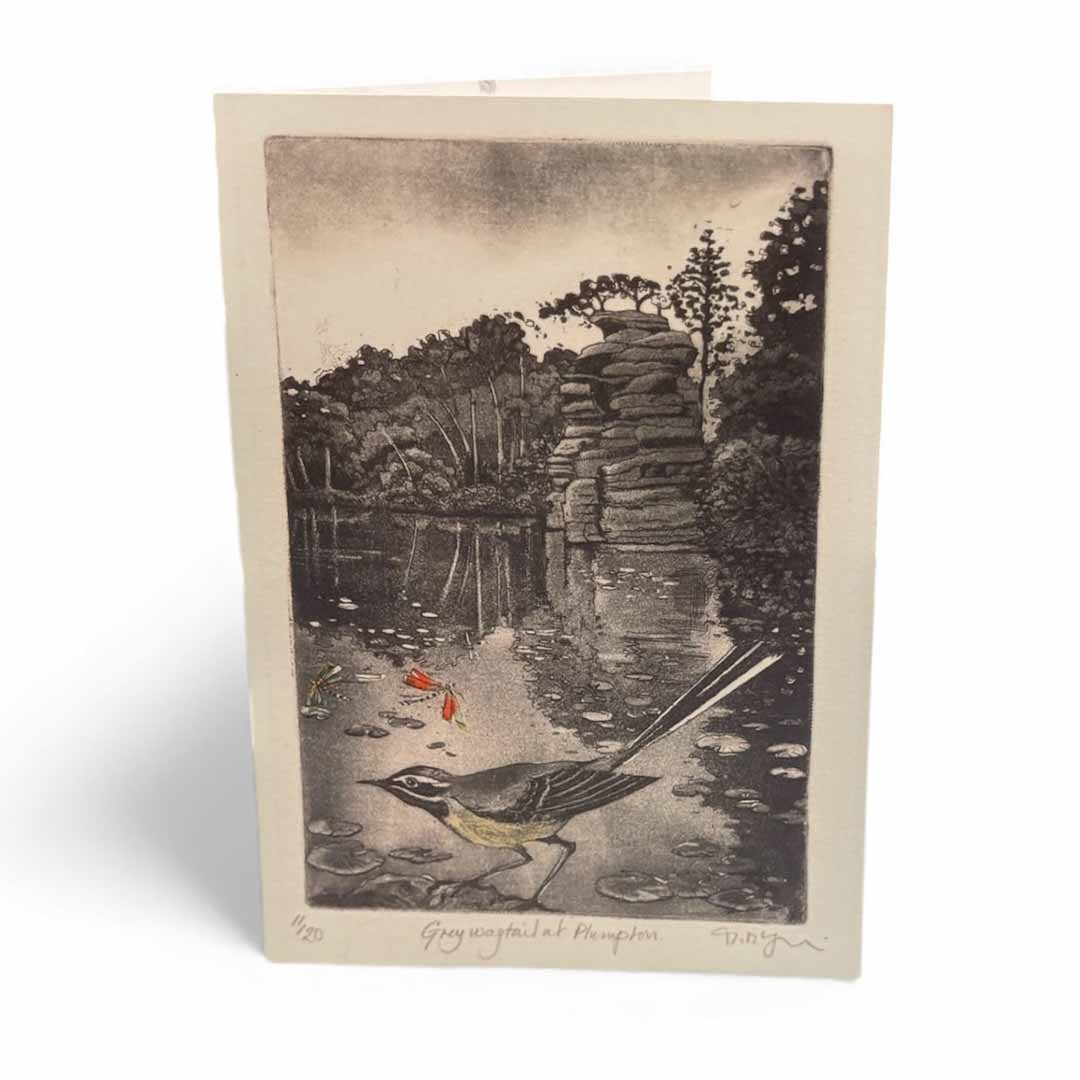 Grey Wagtail at Plumpton Greeting Card - Moira McTague - Just Makers Moira McTague