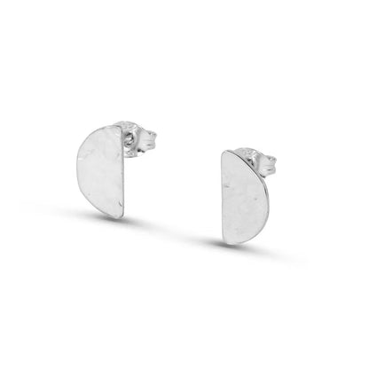 Half Moon Hammered Studs - Tori Foster Jewellery_Just Makers