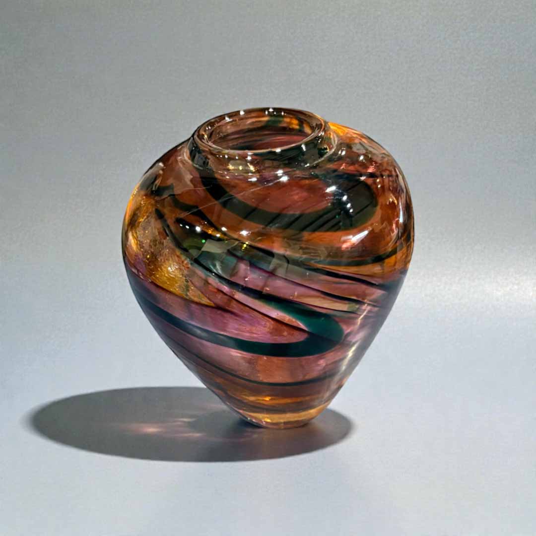 Hand-Blown Glass Vase in Mauve - Sanders &amp; Wallace Glassmakers_Just Makers