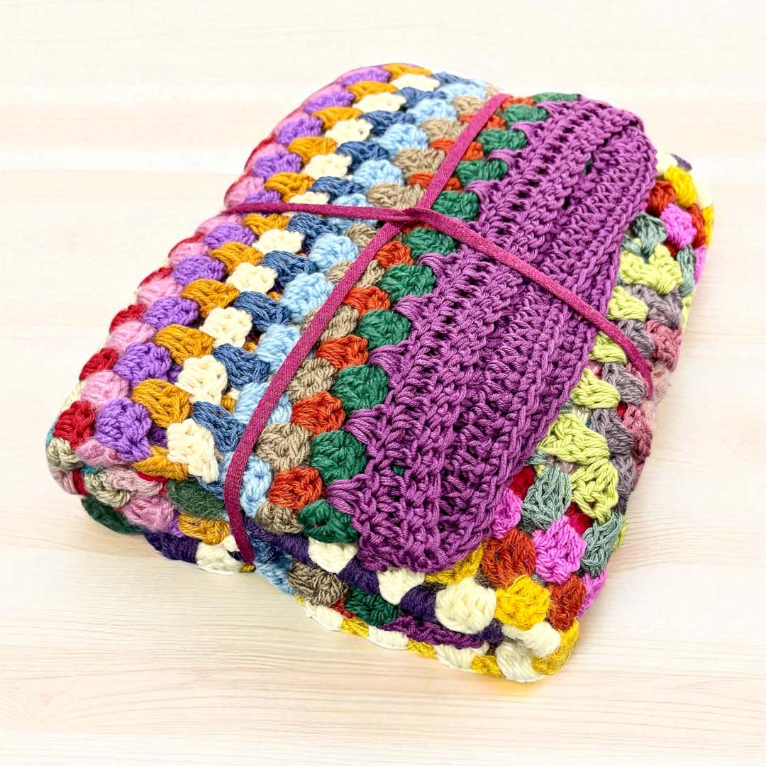 Hand Crocheted Blanket 2- Robins and Rainbows_Just Makers