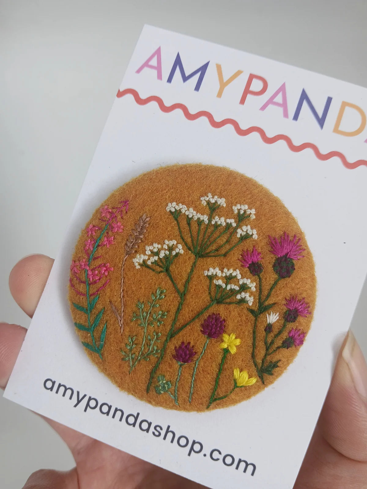 Hand Embroidered Large Floral Badge - AmyPanda_Just Makers