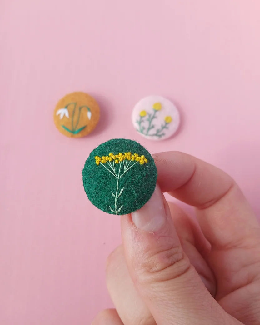 Hand Embroidered Set of 3 Badges - AmyPanda_Just Makers