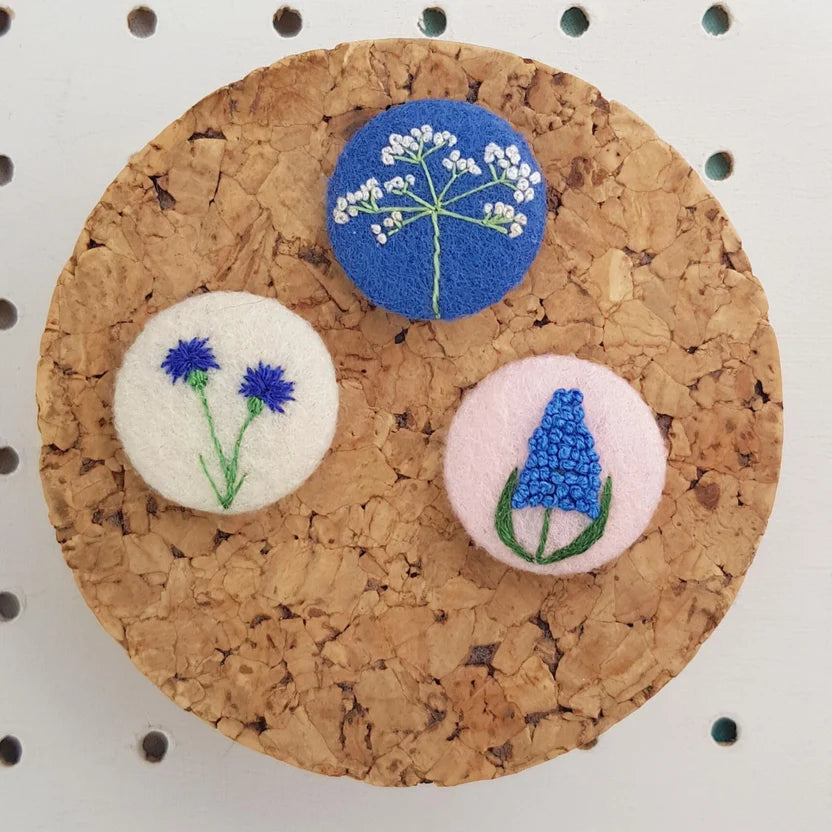 Hand Embroidered Set of 3 Badges - AmyPanda_Just Makers1
