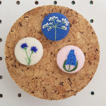 Hand Embroidered Set of 3 Badges - AmyPanda_Just Makers1
