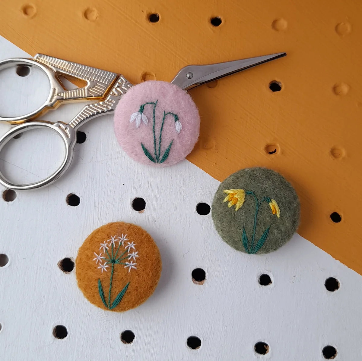 Hand Embroidered Set of 3 Badges - AmyPanda_Just Makers1