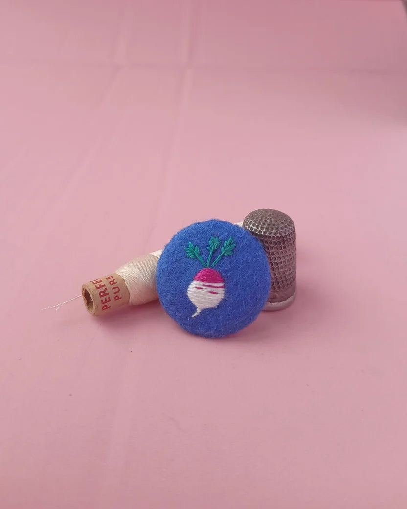 Hand Embroidered Vegetable Badge - AmyPanda_Just Makers