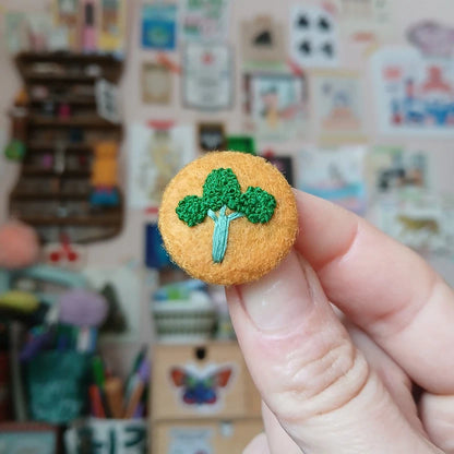 Hand Embroidered Vegetable Badge - AmyPanda_Just Makers
