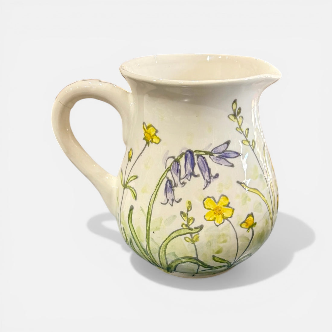 Hand Painted Bee and Flowers Jug - Jenny Blue Art_Just Makers