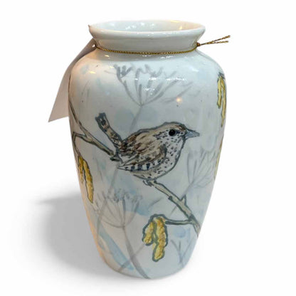 Hand Painted Bird Vase - Jenny Blue Art_Just Makers