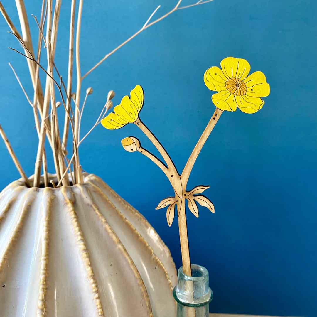 Hand Painted Buttercup Stem - Natty Deco_Just Makers