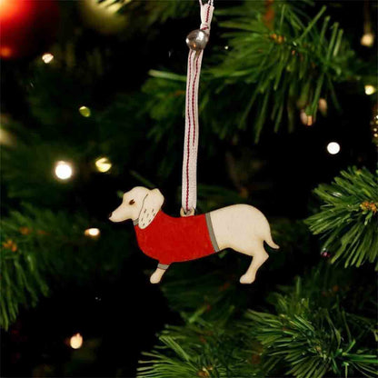 Hand Painted Dachshund Wooden Decoration - Natty Deco_Just Makers